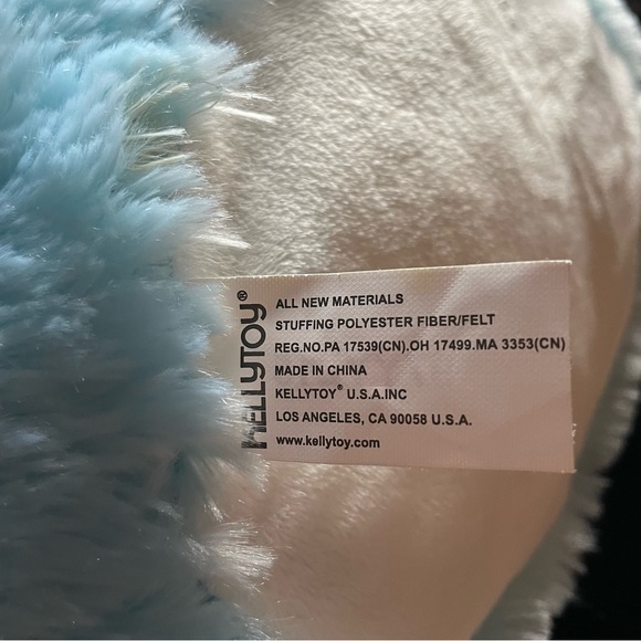 Kellytoy Easter Bunny Rabbit Spring Blue Plush Buck Teeth Stuffed Animal 18 - Picture 3 of 3